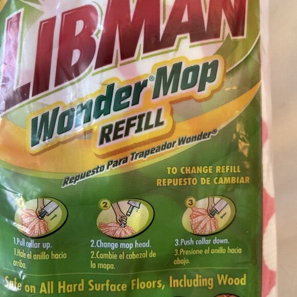 Libman Wonder Mop Refill Red & White Polka Dot Design Machine Washable Up To 50X - Picture 8 of 8